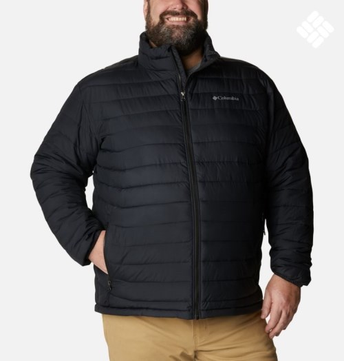 Men's Columbia Powder Lite Insulated Jackets Black | Plus Size CA-NL68C